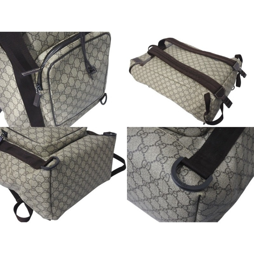 Gucci Tan Coated Canvas Beige GG Backpack Supreme Brown Interlocking GG - Picture 6 of 10